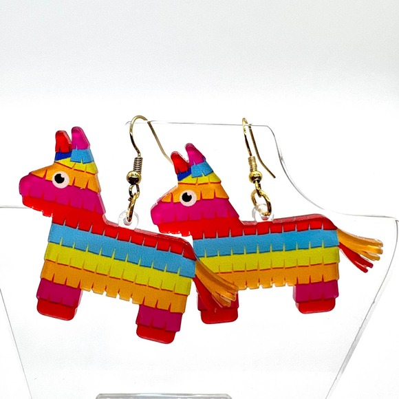 Pinata Earrings - Cinco De Mayo Mexican Party Earrings - Birthday Earrings - Picture 1 of 10